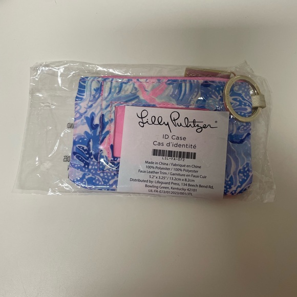 Lilly Pulitzer Blue and Pink Coin Purse/ID case - Picture 2 of 3